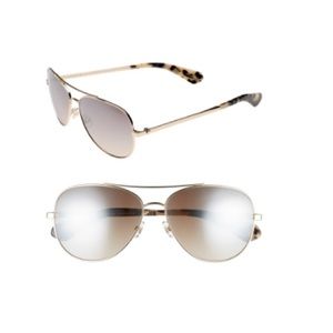 Kate Spade avaline 58mm aviator sunglasses Gold Havana